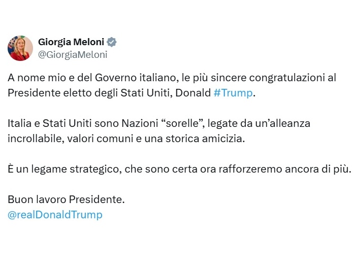 Usa 2024, la destra italiana sale sul carro trumpiano