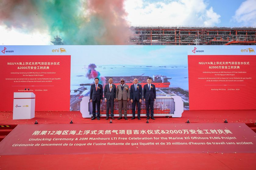 Eni vara lo scafo di Nguya FLNG, confermando il calendario per l’avvio della Fase 2 di Congo LNG