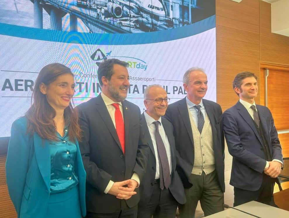 Il Presidente Enac Di Palma con il Vicepremier Salvini all’evento Airport Day di Assaeroporti