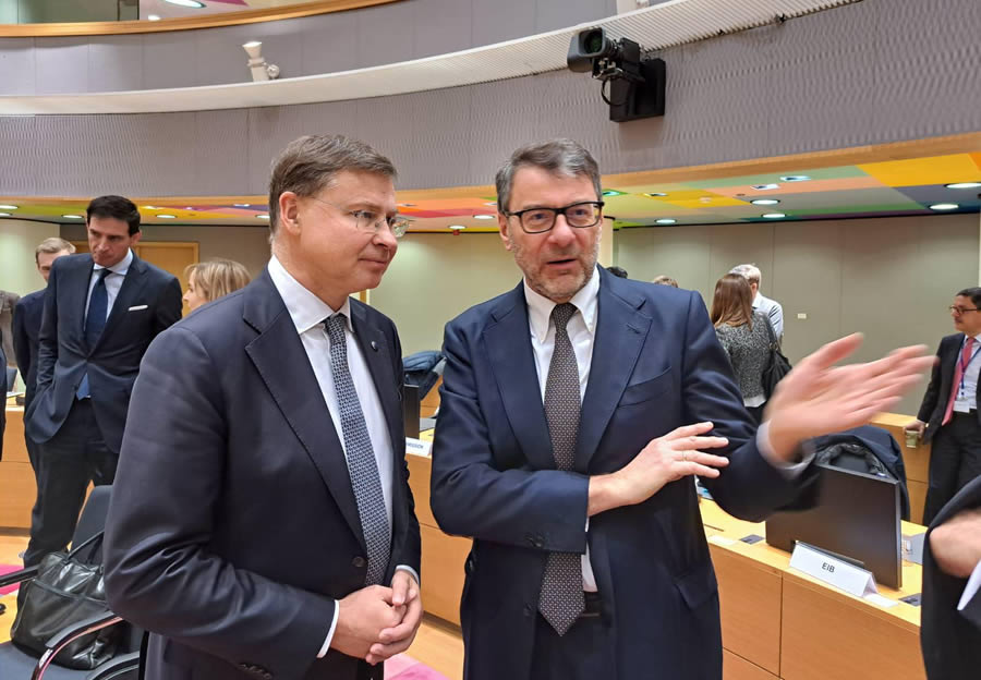 Il ministro Giorgetti a Bruxelles per l’Ecofin