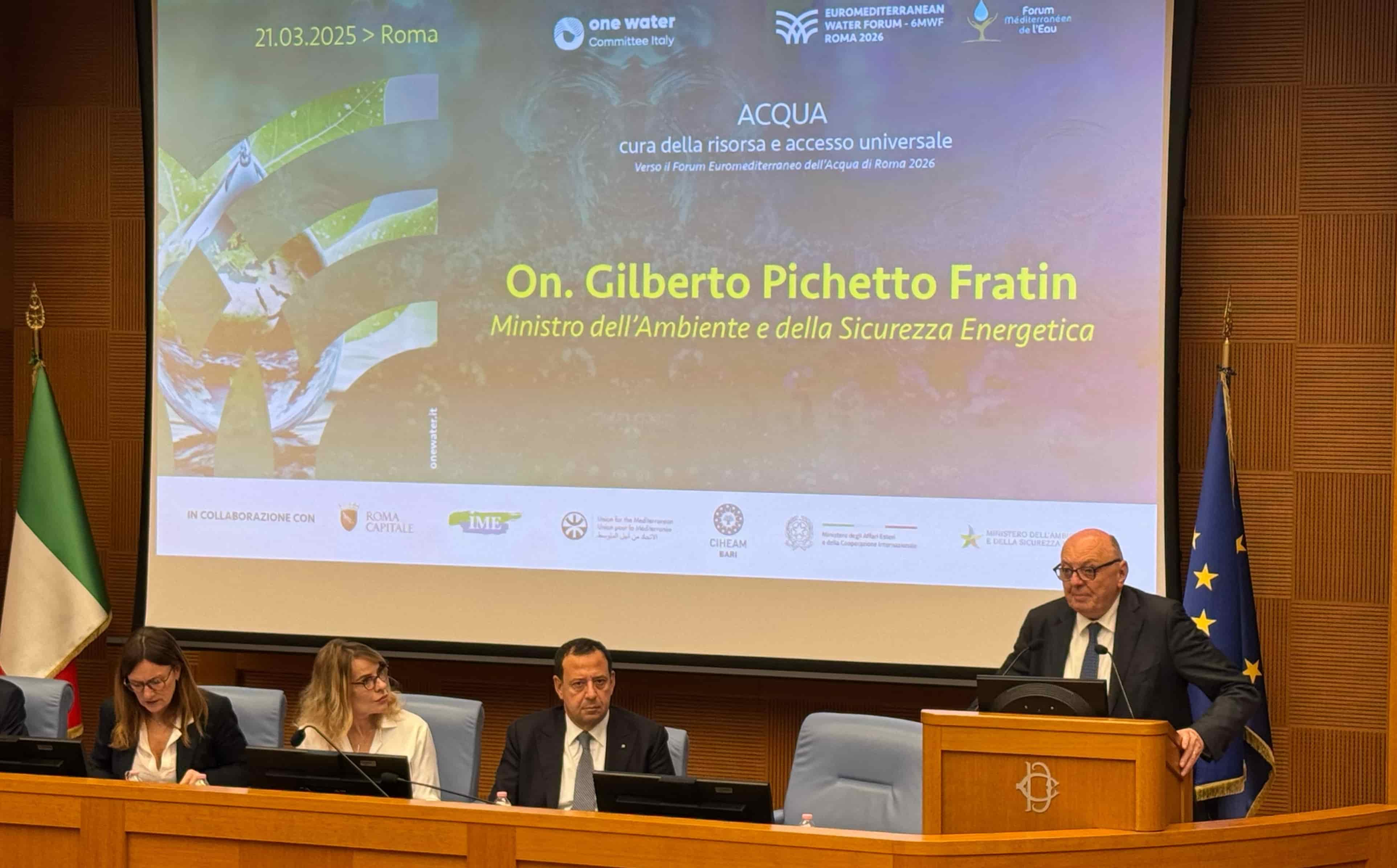 Acqua: Pichetto, strategie comuni per agire su disponibilità risorsa, Italia in prima fila