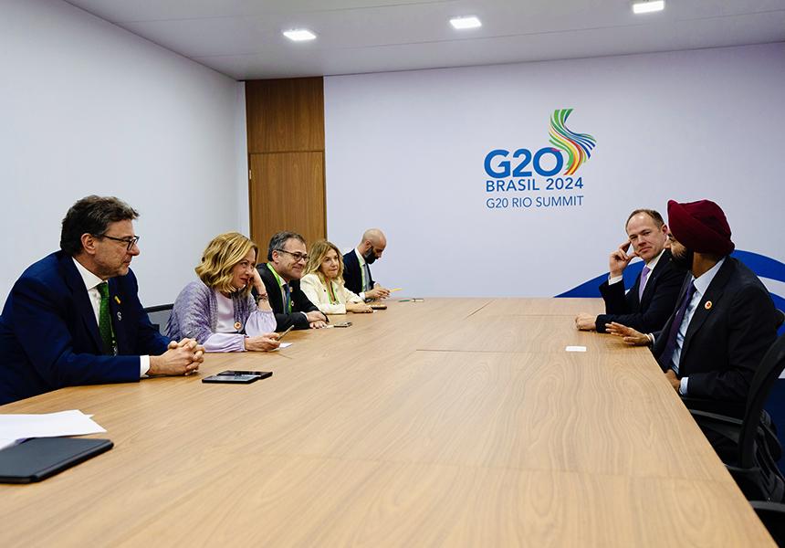 Vertice G20, incontro del Presidente Meloni con il Presidente della Banca Mondiale