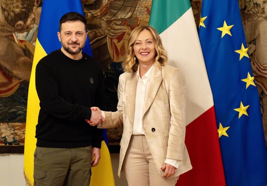 Il Presidente Meloni incontra il Presidente ucraino Zelensky