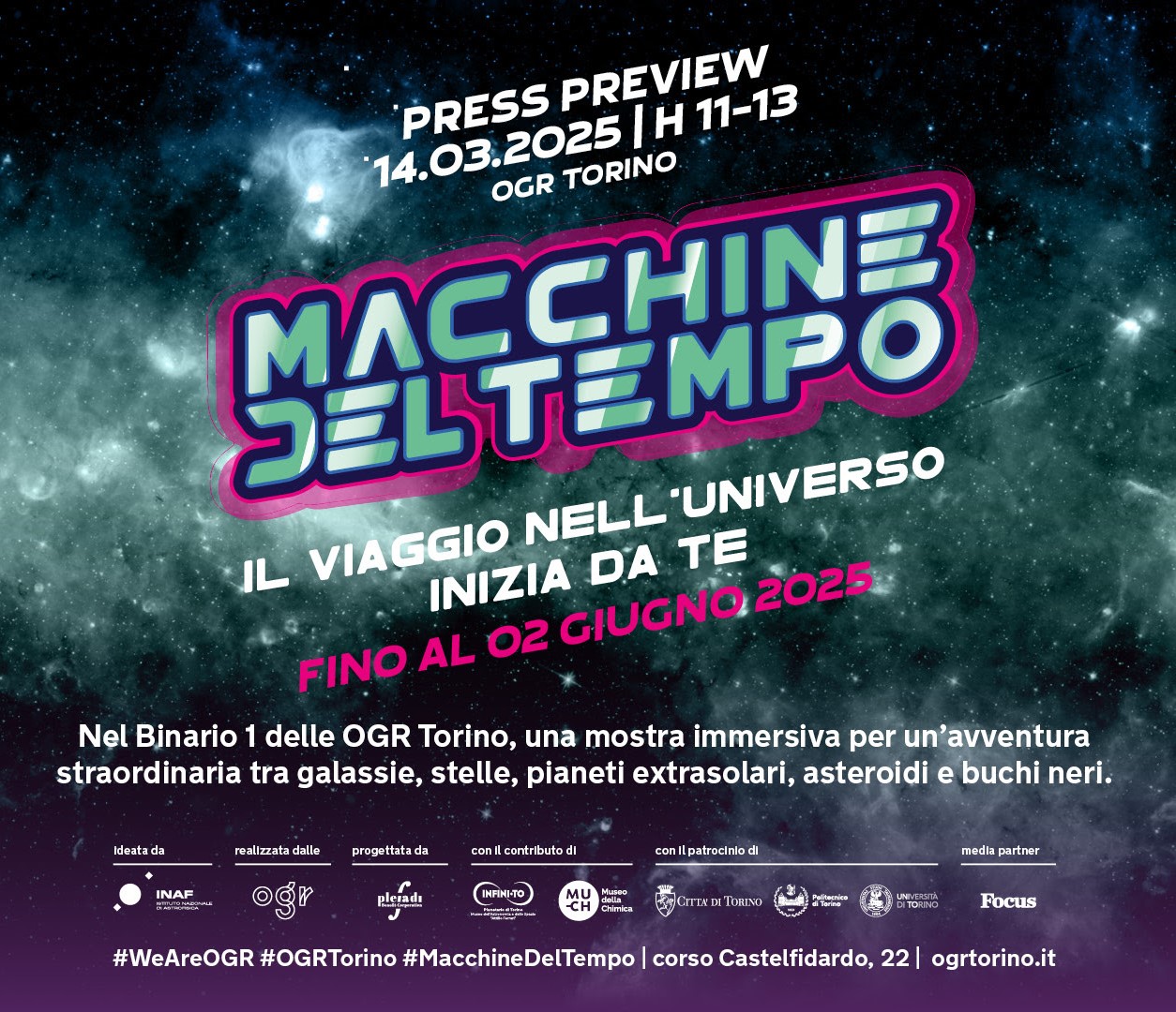Macchine del Tempo: alle OGR Torino un viaggio alla scoperta dell’Universo